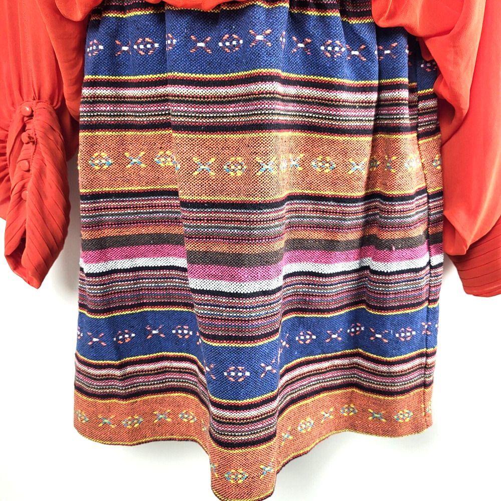NEW Hot & Delicious Large Dress Sheer Slit Sleeves Cotton Blend Colorful Skirt - Picture 7 of 14